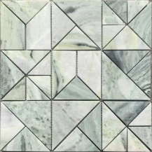 Classic Olive Green Geo Honed 305x305