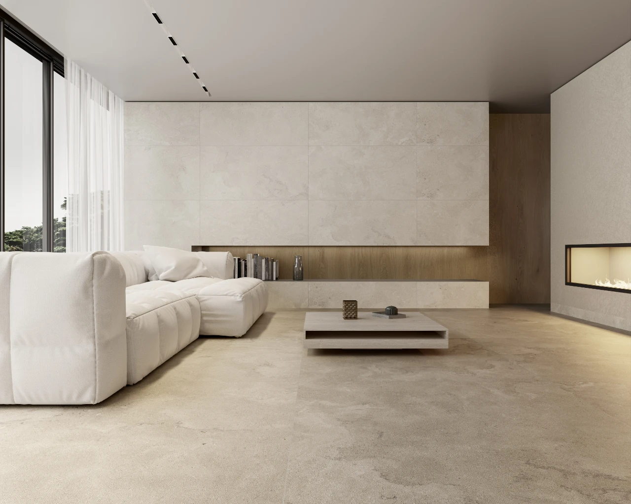 Portlandstone Taupe120X120 Portlandstone Marfil60X120 lifestyle