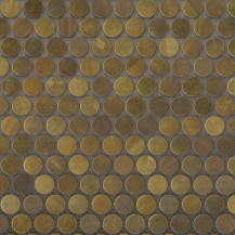 Vintage Penny Round Brass Mosaic Matt 305x305