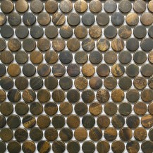 Vintage Penny Round Copper Mosaic Matt 300x300