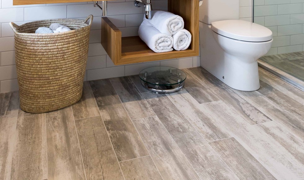 What Size Tile Should I Use In A Small, How To Install Laminate Tile Flooring In Bathroom Walls