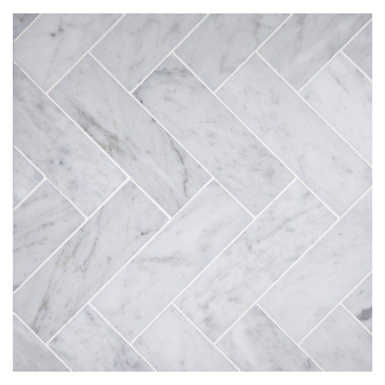Classic Carrara Herringbone Mosaic, Mosaic Carrara Marble Tile